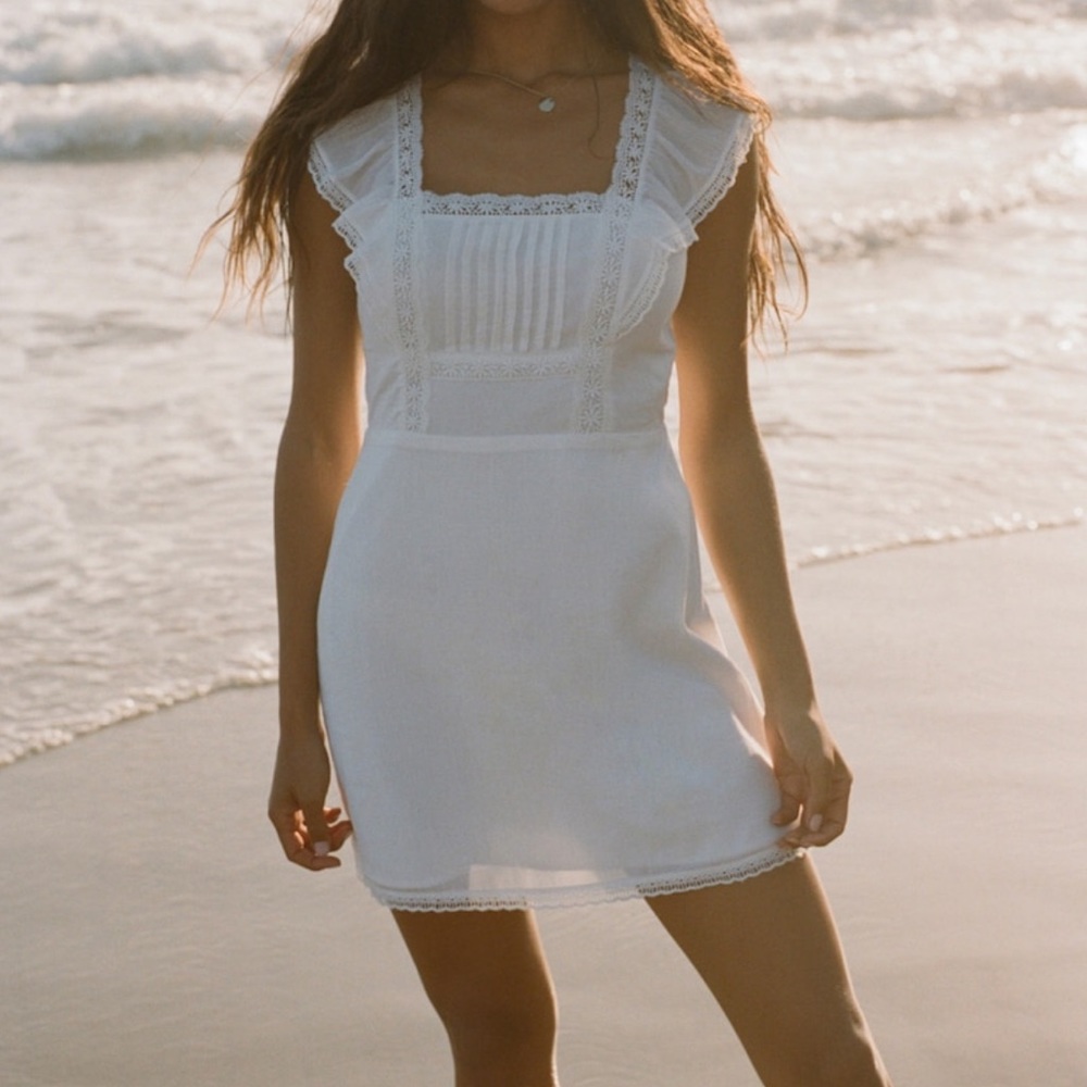 White Lace Mini Dress
